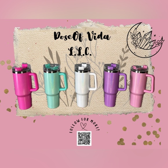 Precious Pink Petalite Iridescent 40oz Tumbler Cup 💗✨ *Comes with Straw* - Picture 2 of 2